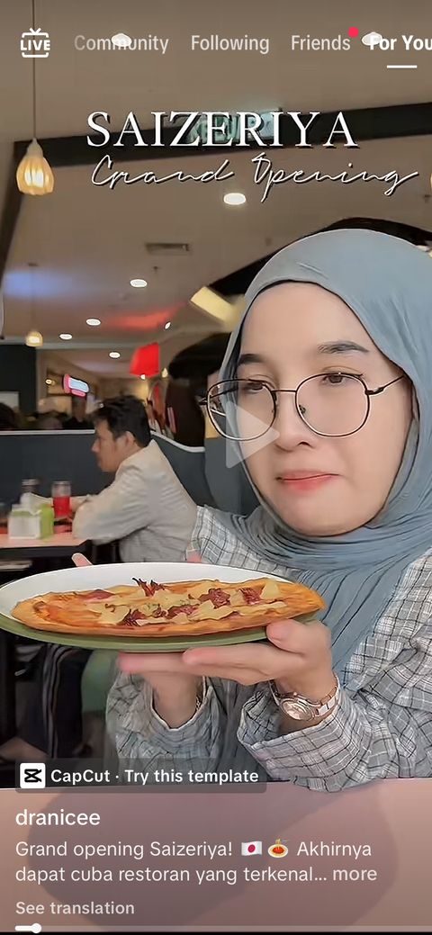 Saizeriya Malaysia creator post 2 on TikTok