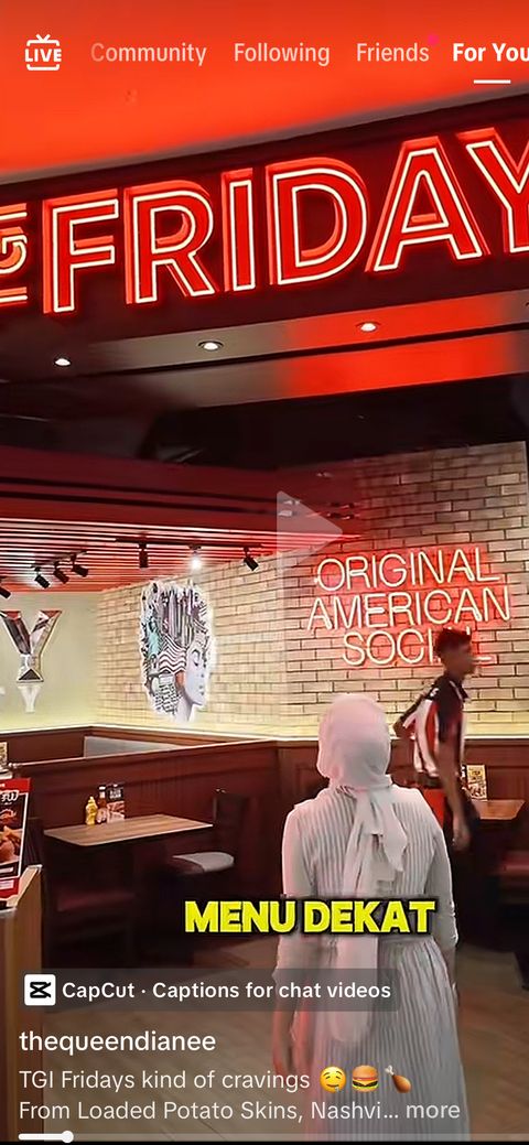 TGI Fridays creator post 2 on TikTok